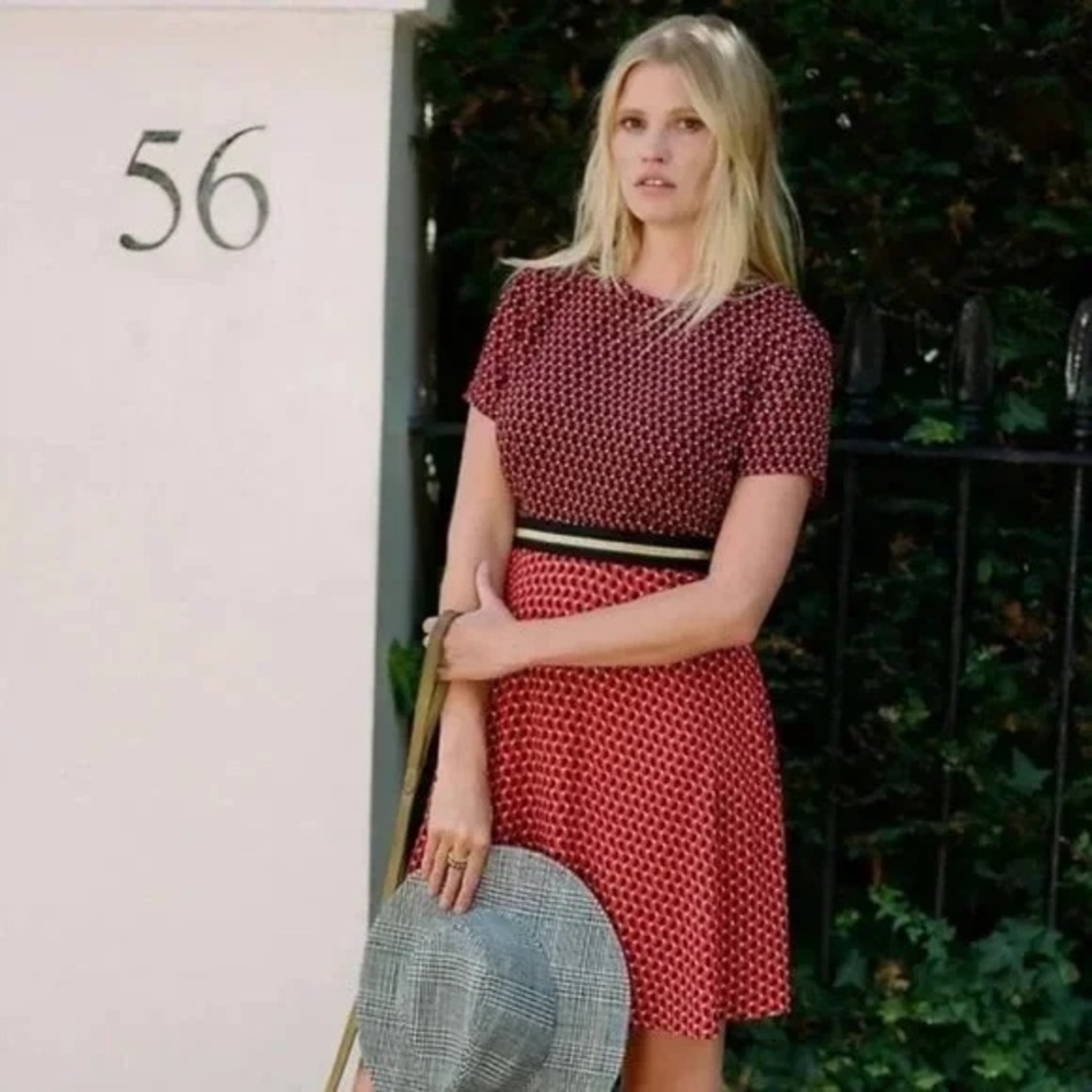 Maeve by Anthropologie Black and Red Colorblock Dress